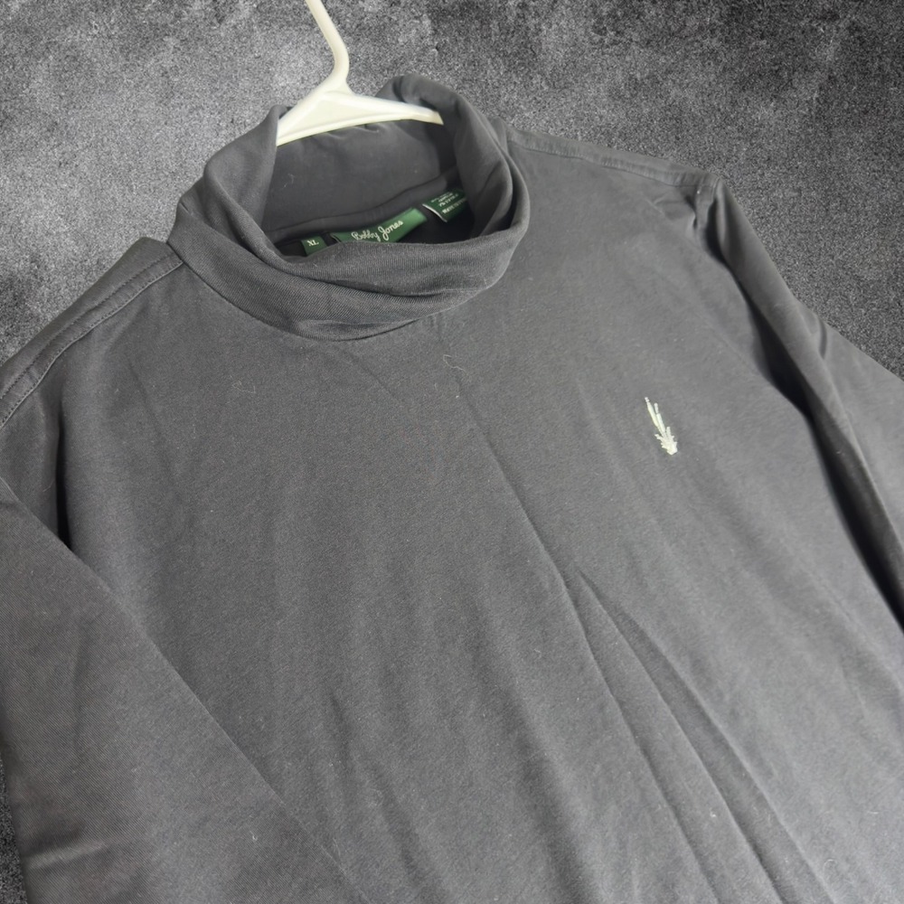 Bobby Jones Men's XL Black Pima Cotton Mock Neck Long Sleeve Golf Shirt